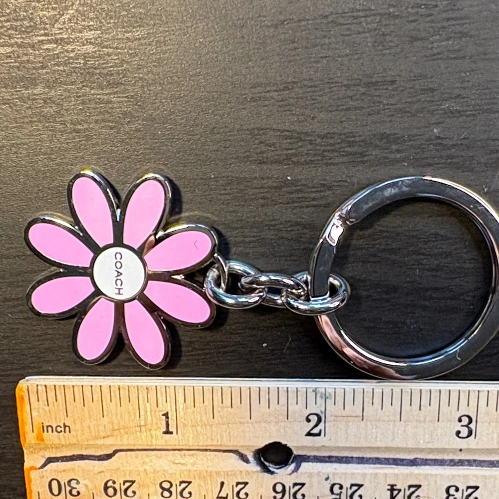 Coach Pink Floral Keyring - Picture 3 of 3